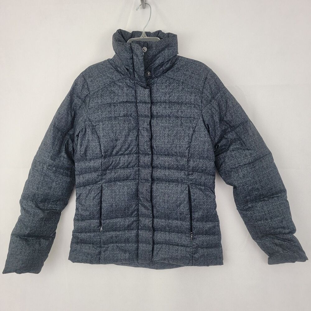 COLUMBIA Womens Puffer Jacket Sz XS Mercury Maven BLACK Gray Down Zip Up NO HOOD